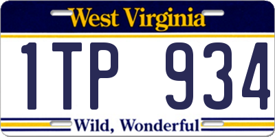 WV license plate 1TP934
