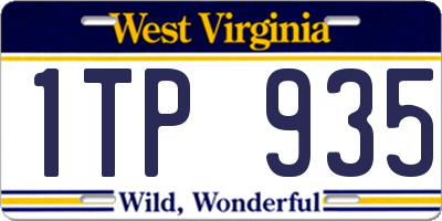 WV license plate 1TP935