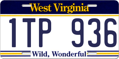 WV license plate 1TP936