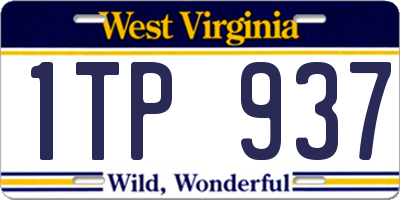 WV license plate 1TP937