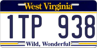 WV license plate 1TP938