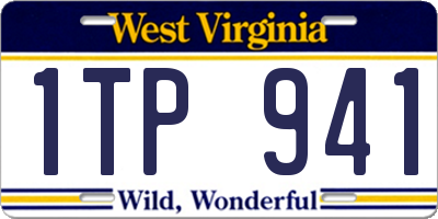 WV license plate 1TP941