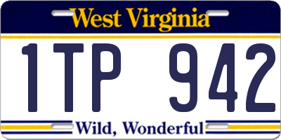 WV license plate 1TP942