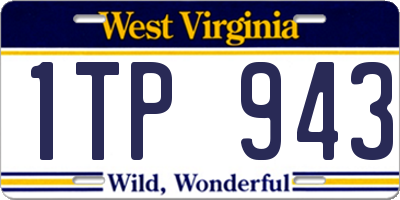 WV license plate 1TP943