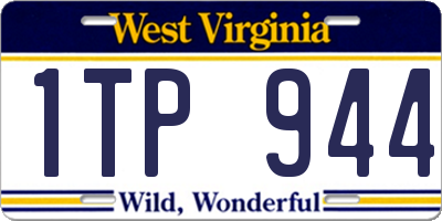 WV license plate 1TP944