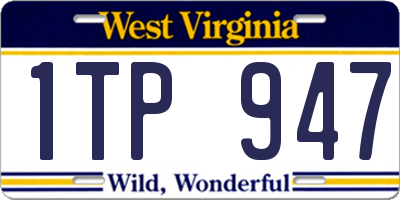WV license plate 1TP947