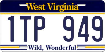 WV license plate 1TP949