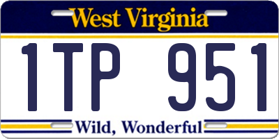 WV license plate 1TP951