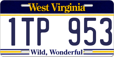 WV license plate 1TP953