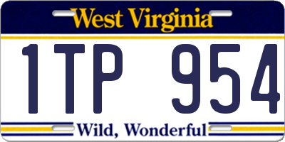 WV license plate 1TP954
