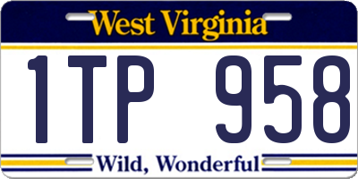 WV license plate 1TP958