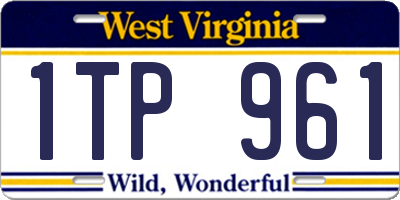 WV license plate 1TP961