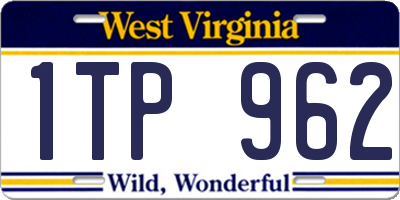 WV license plate 1TP962