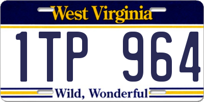 WV license plate 1TP964