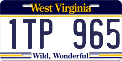 WV license plate 1TP965