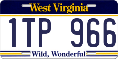 WV license plate 1TP966