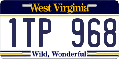 WV license plate 1TP968