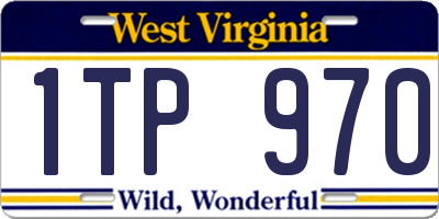 WV license plate 1TP970