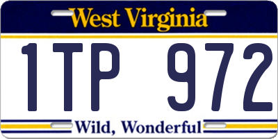 WV license plate 1TP972