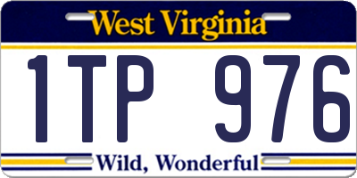 WV license plate 1TP976