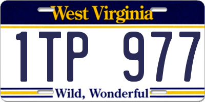 WV license plate 1TP977