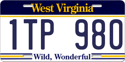 WV license plate 1TP980