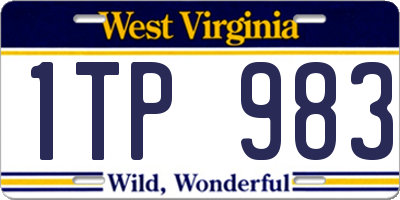 WV license plate 1TP983