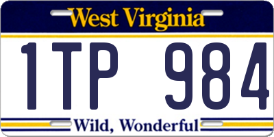 WV license plate 1TP984