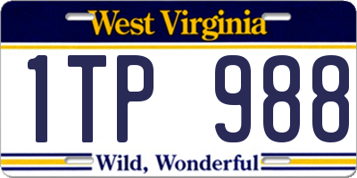 WV license plate 1TP988
