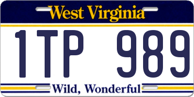 WV license plate 1TP989