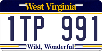 WV license plate 1TP991
