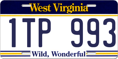 WV license plate 1TP993