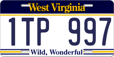 WV license plate 1TP997