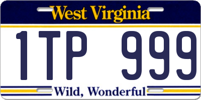 WV license plate 1TP999