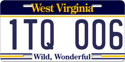 WV license plate 1TQ006