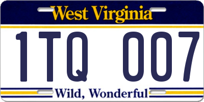 WV license plate 1TQ007
