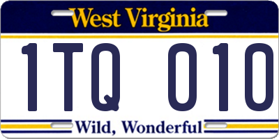 WV license plate 1TQ010
