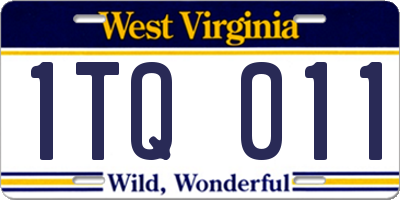 WV license plate 1TQ011