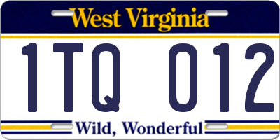 WV license plate 1TQ012