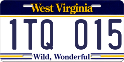 WV license plate 1TQ015