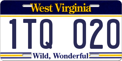 WV license plate 1TQ020
