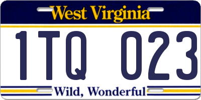 WV license plate 1TQ023