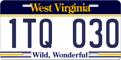 WV license plate 1TQ030