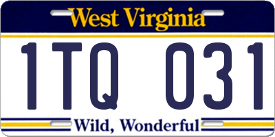 WV license plate 1TQ031