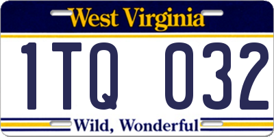 WV license plate 1TQ032