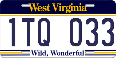 WV license plate 1TQ033