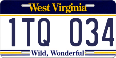 WV license plate 1TQ034
