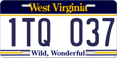 WV license plate 1TQ037