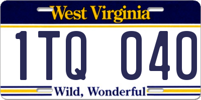 WV license plate 1TQ040