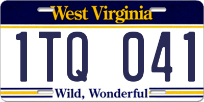 WV license plate 1TQ041